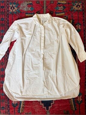 CASEY CASEY Long Cotton Button-Up Shirt - White - Small - $700